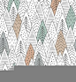 Winter forest seamless pattern. Graphical lines and coloring. Scandinavian style. Vector illustration.