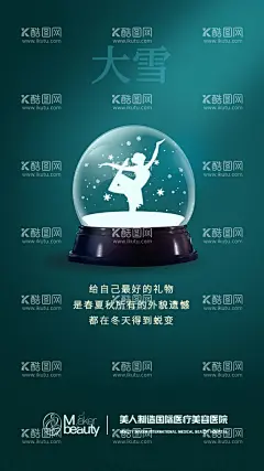 医美行业大雪节气海报   - 源文件下载【酷图网】大雪,节气,海报,美业,医美,