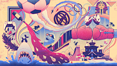 贪吃的王三三采集到描边插画