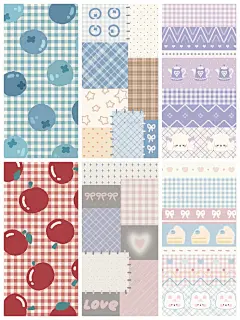 复古蓝莓苹果原创手机壁纸插画 - 小红书