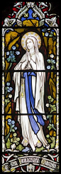 Our Lady of Lourdes Stained Glass Window in Llandudno Catholic Church, Llandudno, Wales