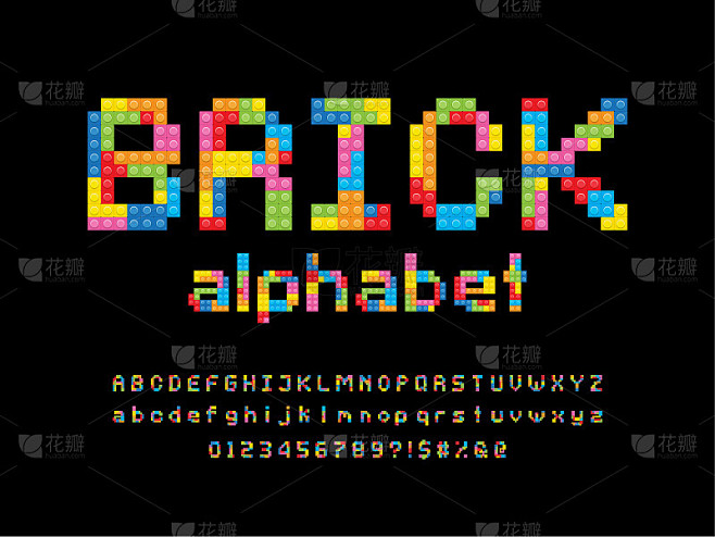 颜色块字体