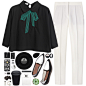 A fashion look from December 2015 featuring collar top, white trousers and Topshop. Browse and shop related looks.