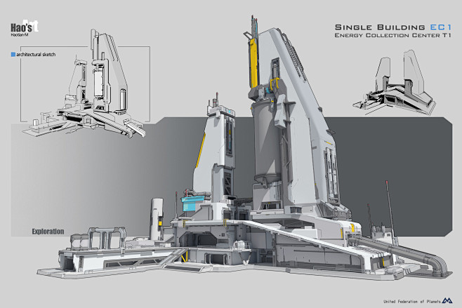 科幻机械场景及建筑单体设计