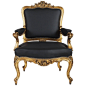 Rococo Style Upholstered Open Armchair For Sale