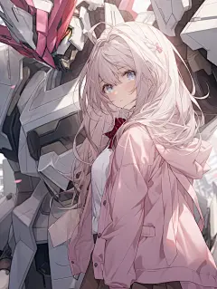 美女高达，动漫原创角色，高达与美女结合