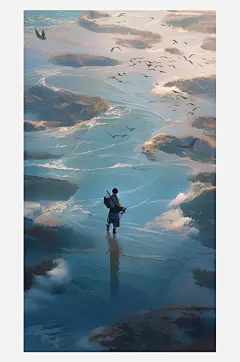数字艺术手绘插画情景插画人物风景插画-众图网