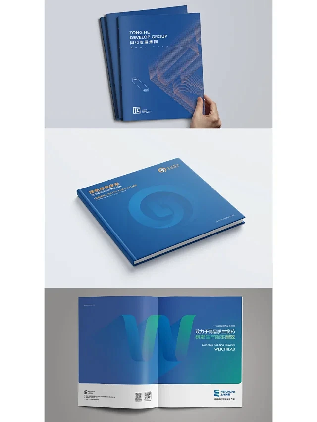 画册设计| 科技感宣传册|蓝色画册封面设...