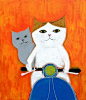 Pepe Shimada,插画,黄白猫 #萌#