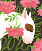 bull terrier calendar dog Flowers illustrated calendar ILLUSTRATION  plants