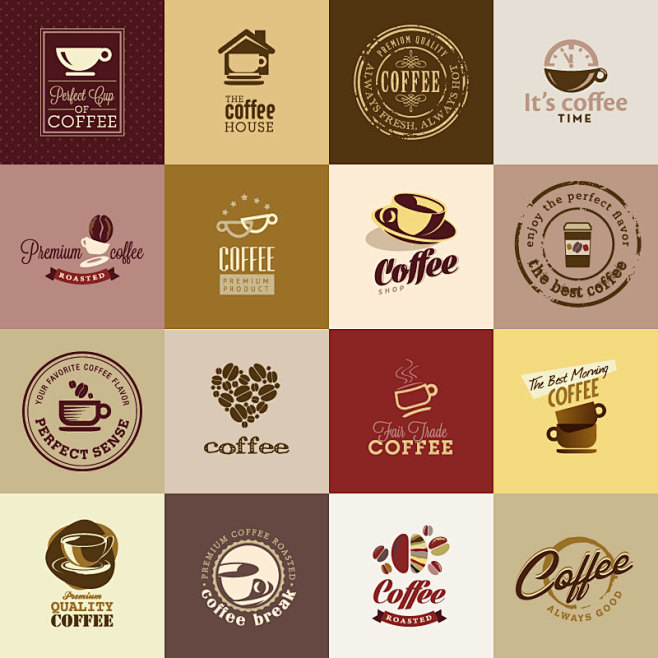 16款精美创意咖啡标志矢量素材_矢量标志...