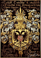 金羊毛骑士团纹章。纹章（Coat of Arms），指一种按照特定规则构成的彩色标志，专属于某个个人，家族或团体的识别物。在欧洲中古时代就有自己的纹章体系。亦称盾章，指诞生于12世纪战场上，主要是为了识别因披挂盔甲而无法辨认的骑士；而认为纹章是贵族专利的普遍观点就源自於此。