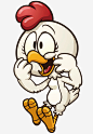 一只卡通小鸡高清素材 卡通 卡通动物 卡通形象 可爱的小鸡 白色 红色 免抠png 设计图片 免费下载