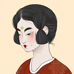 古风美女手绘插画闺蜜微信头像套系