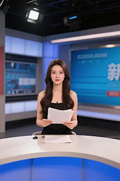 新闻主播演播室演播厅主持人职业人物肖像