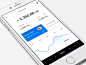 Bank app 18/90 ios design mobile ux ui bankcard graph white blue money bank