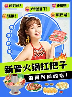 美食探店宣传小红书抖音短视频封面