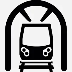 列车在隧道图标 https://88ICON.com 运输 火车 铁路 旅行
