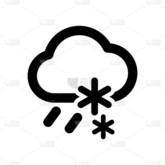 雨和雪。矢量图标说明