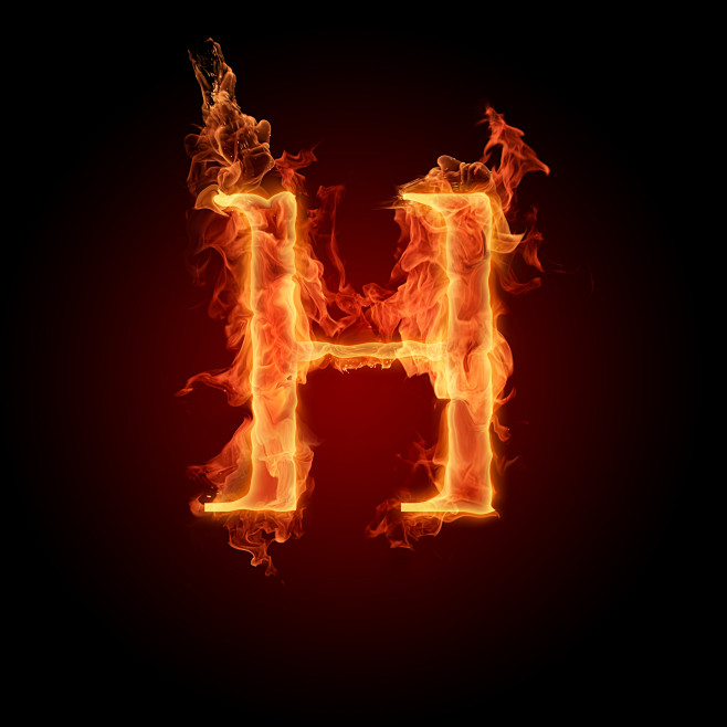 火焰字H