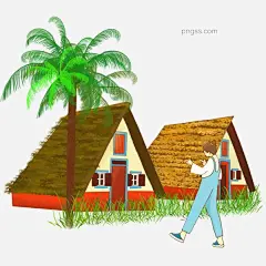 手绘女孩葡萄牙传统茅草屋子旅游打卡图片大小2000x2000px 图片尺寸2.69 MB 来自PNG搜索网 pngss.com 免费免扣png素材下载！草丛#传统屋子#打卡#景点打卡#卡通手绘#旅游#茅草屋#茅草屋顶#牛仔吊带#葡萄牙#桑塔纳#手绘风格#树蕨#