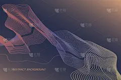 现代抽象背景，曲线线条。色彩渐变，线性图案