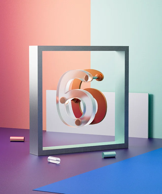 C4D数字小景-花瓣网