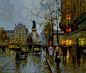 爱德华莱昂科尔特斯（Edouard Leon Cortes）1882年4月26日出生于法国。是西班牙宫廷画家爱德华科尔特斯的儿子安东尼奥的儿子，是他有三个孙子，爱德华是最有艺术天赋的一个。他上私立小学到13岁。从这以后，他把一生都献给了艺术工作。1899年在16岁时画的第一部分作品受到评论家和公众的好评。1900年他开始画城市情景画-- 巴黎的街道和纪念碑。这一画，就画了60多年这座城市的所有季节。1969年去世，享年87岁。