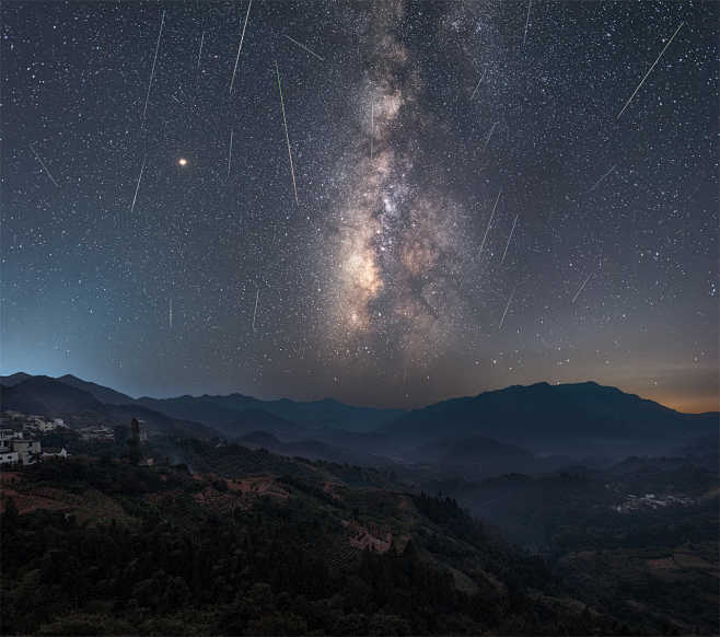 流星雨云海银河