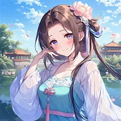 个人生活古风卡通动漫情侣头像AIGC