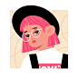 avatar Character digital illustration glasses levis person pink hair street fashion Style t-shirt