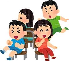 抢椅子游戏儿童春游游乐场玩游戏小伙伴朋友童年生活贴纸扁平儿童插画元素卡通免扣png图片素材