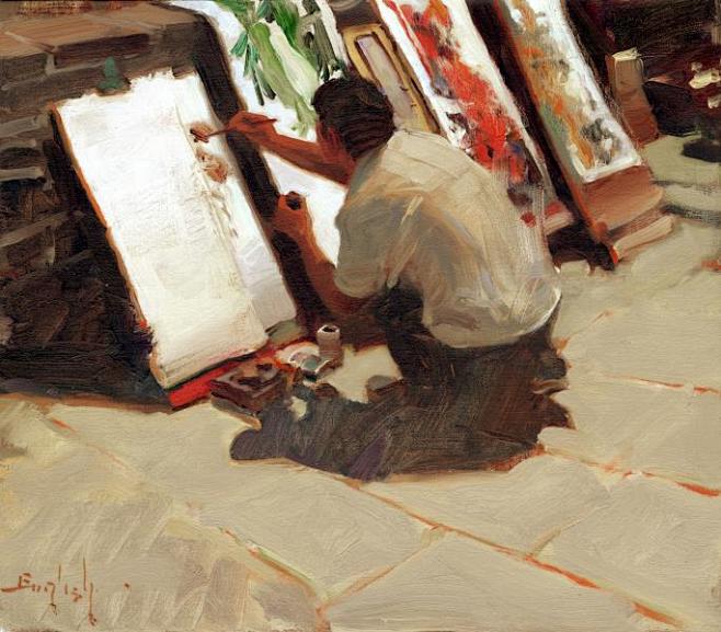 Artist at Work, oil ...