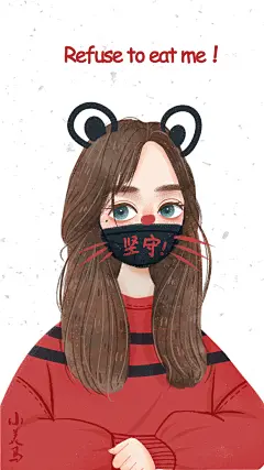 武汉加油之《全民战疫从我做起！》系列头像壁纸插画