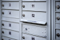 white steel locker with number 19