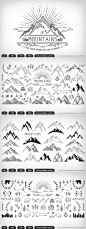 Mountains Hand Drawn EDITABLE VECTOR by Nedti on @creativemarket