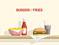 Dribbble - Burger n' Fries by Gustavo Zambelli