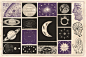 80907点击图片可下载复古炼金术占星术天文星球月亮符元素手绘EPS矢量插图AI设计素材 (10)
