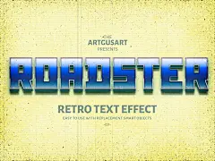 蓝黄创意高级感复古立体特效字素材