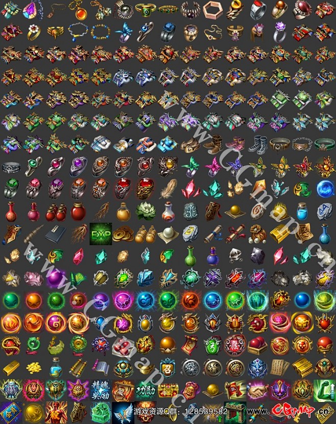 传奇高清 物品装备UI图标iocn PNG 600个 CGmap游戏资
