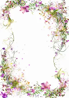 小清新花朵边框素材图
