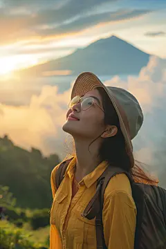 旅游攻略人物摄影素材