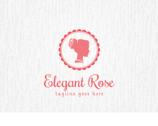 ElegantRose标志 女性 玫瑰花...