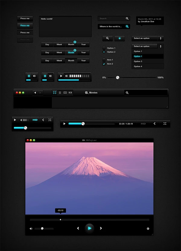 Black UI Kit图片_UI图片素材-花瓣网