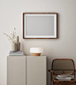 mock up poster frame in modern interior background, scandinavian style, 3D render mock up poster frame in modern interior background, Scandinavian style, 3D render, 3D illustration photo frame on table stock pictures, royalty-free photos & images