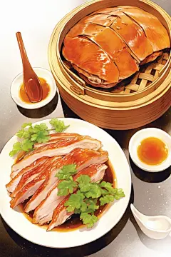 传统美食北京烤鸭鸭子美食插画