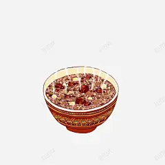 手绘热气腾腾的腊八粥 创意素材