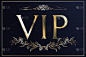 向量VIP卡。金卡，带皇冠。蓝色渐变印花几何装饰东方风格。背景与金字邀请。VIP会员豪华设计。光泽和
