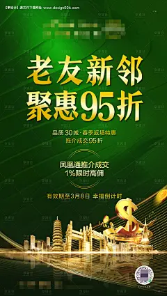 地产老带新优惠政策宣传海报--源文件下载