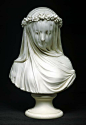 Copeland Parian bust: The Bride, 19th century. Derived from Raffaele Monti's Veiled Vestal, 1847.